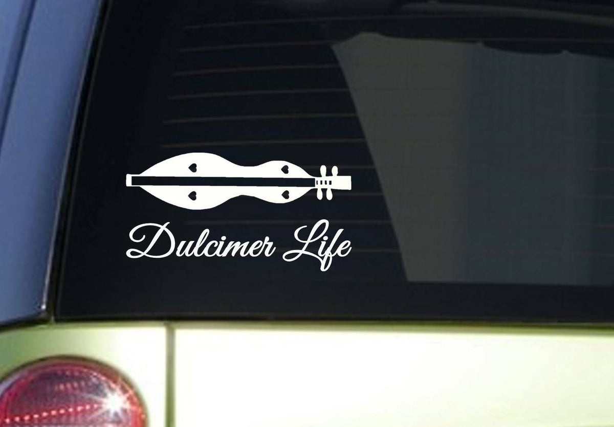 Dulcimer Life Wide Vinyl Decal – 8 Inch