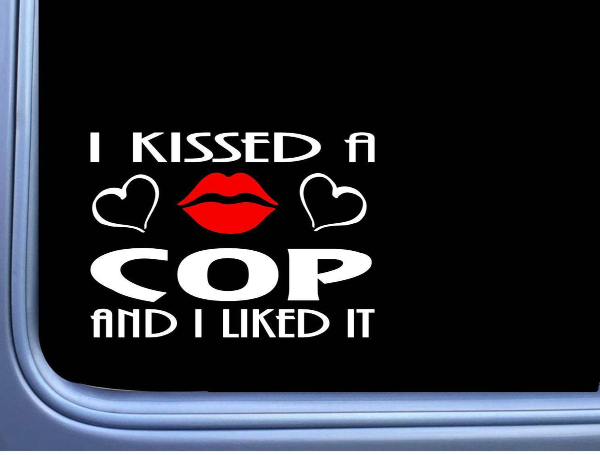 Cop Kissed Police Handcuffs Vinyl Decal – 8 Inch