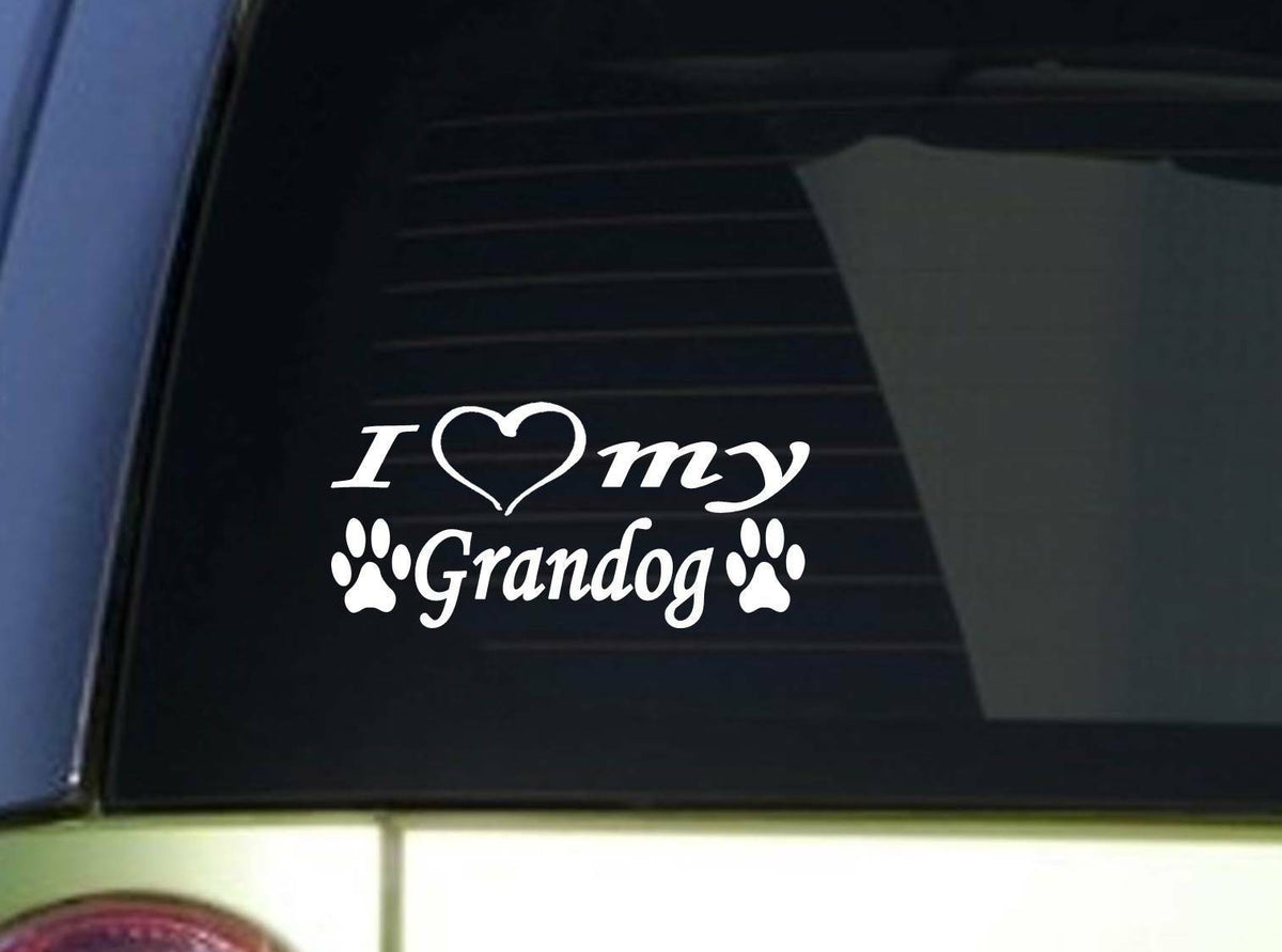 I Love My Grandog Wide Vinyl Decal – 8 Inch