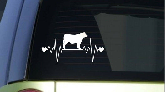Cattle Heartbeat Lifeline Wide Vinyl Decal – 8 Inch