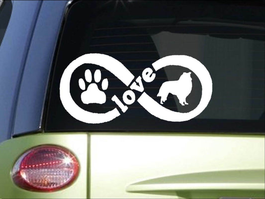 Rough Collie Infinity Vinyl Decal – 8.5 Inch