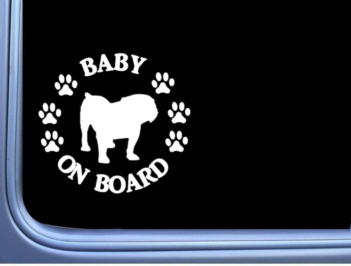 Baby on Board Bulldog Vinyl Decal – 6 Inch