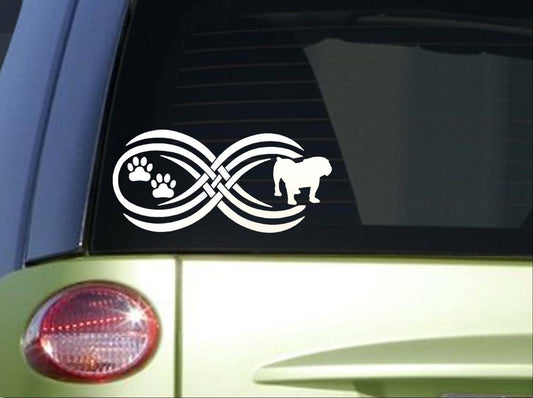 Tribal Bulldog Infinity Sitcker Wide Vinyl Decal – 8.5 Inch