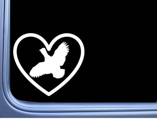 Quail Big Heart Vinyl Decal – 6 Inch