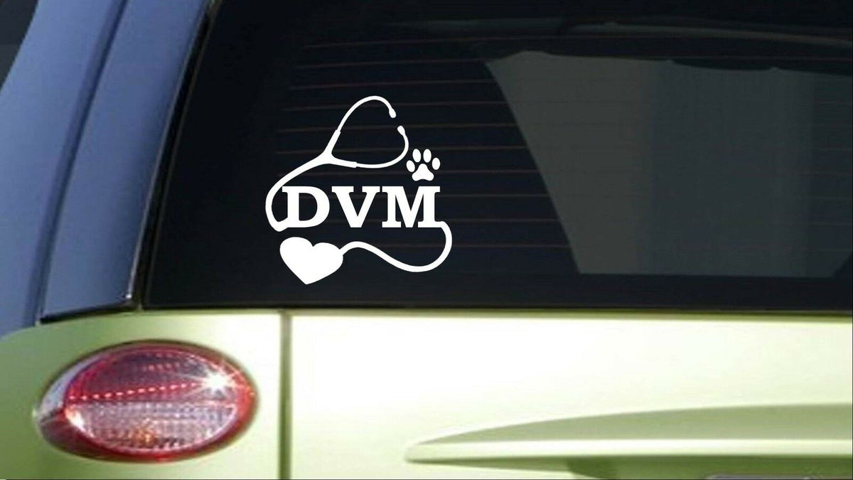 Dvm Heart Vinyl Decal – 8 Inch