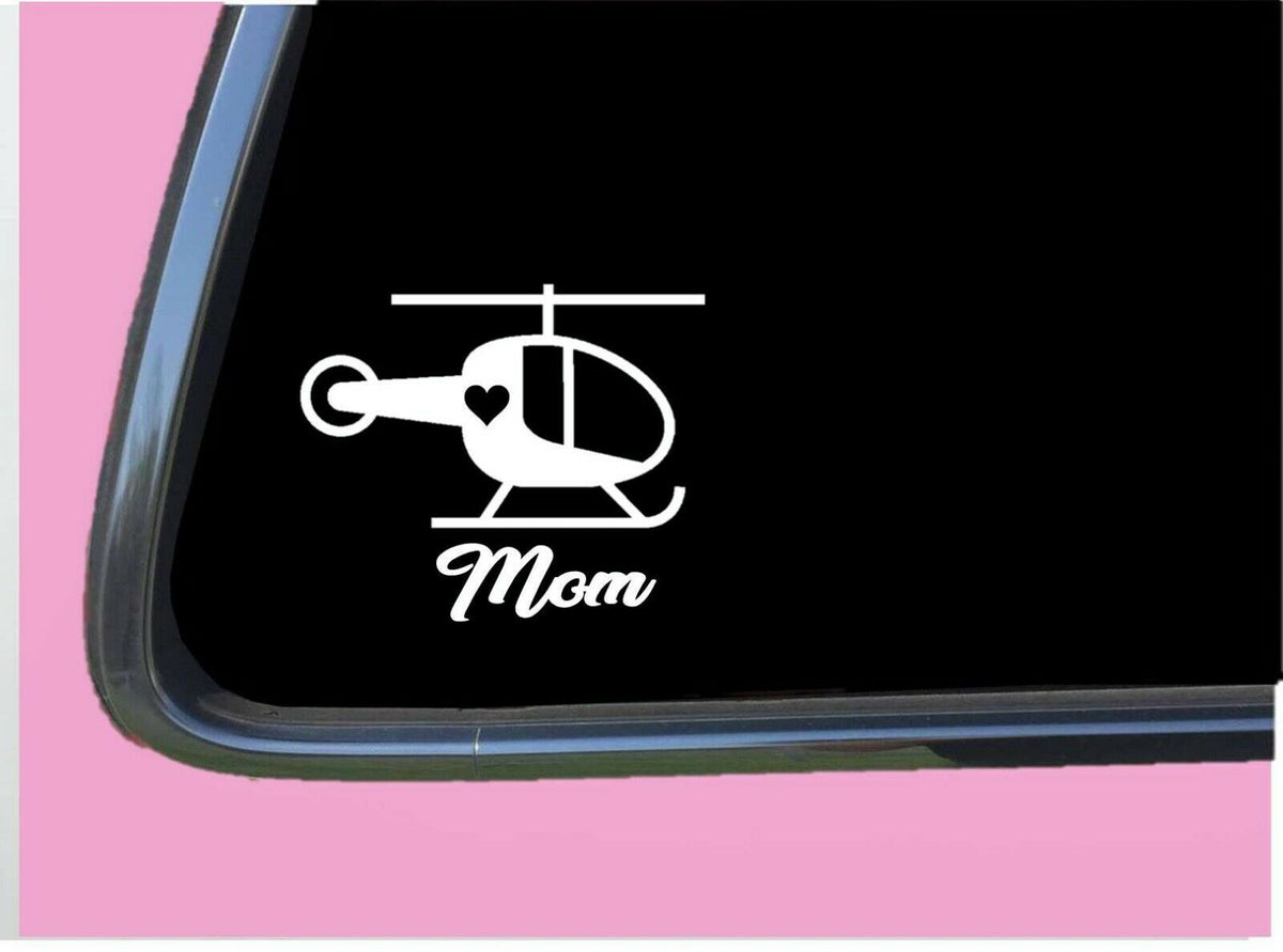 Helicopter Mom Lil Heart Vinyl Decal – 6 Inch