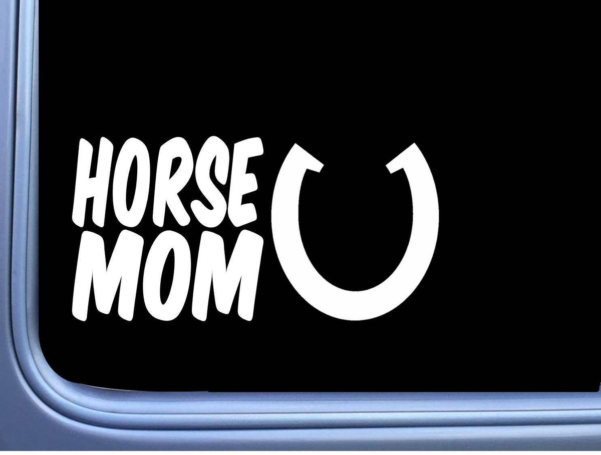 Horse Mom Horseshoe Vinyl Decal – 8 Inch