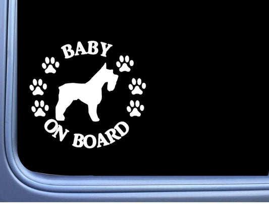 Baby on Board Schnauzer Pitbull Vinyl Decal – 6 Inch