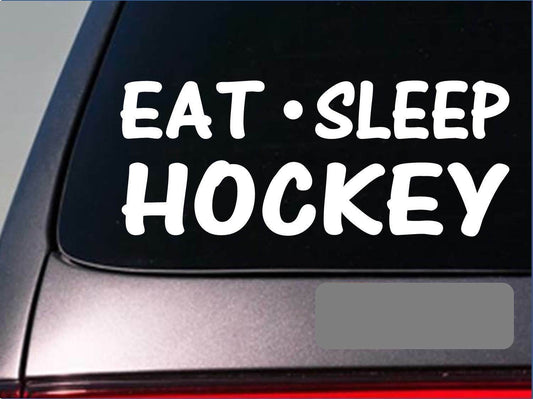 Eat Sleep Hockey Vinyl Decal – 8 Inch