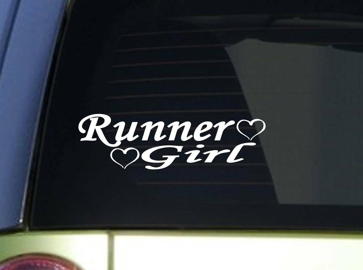 Runner Girl Wide Vinyl Decal – 8 Inch