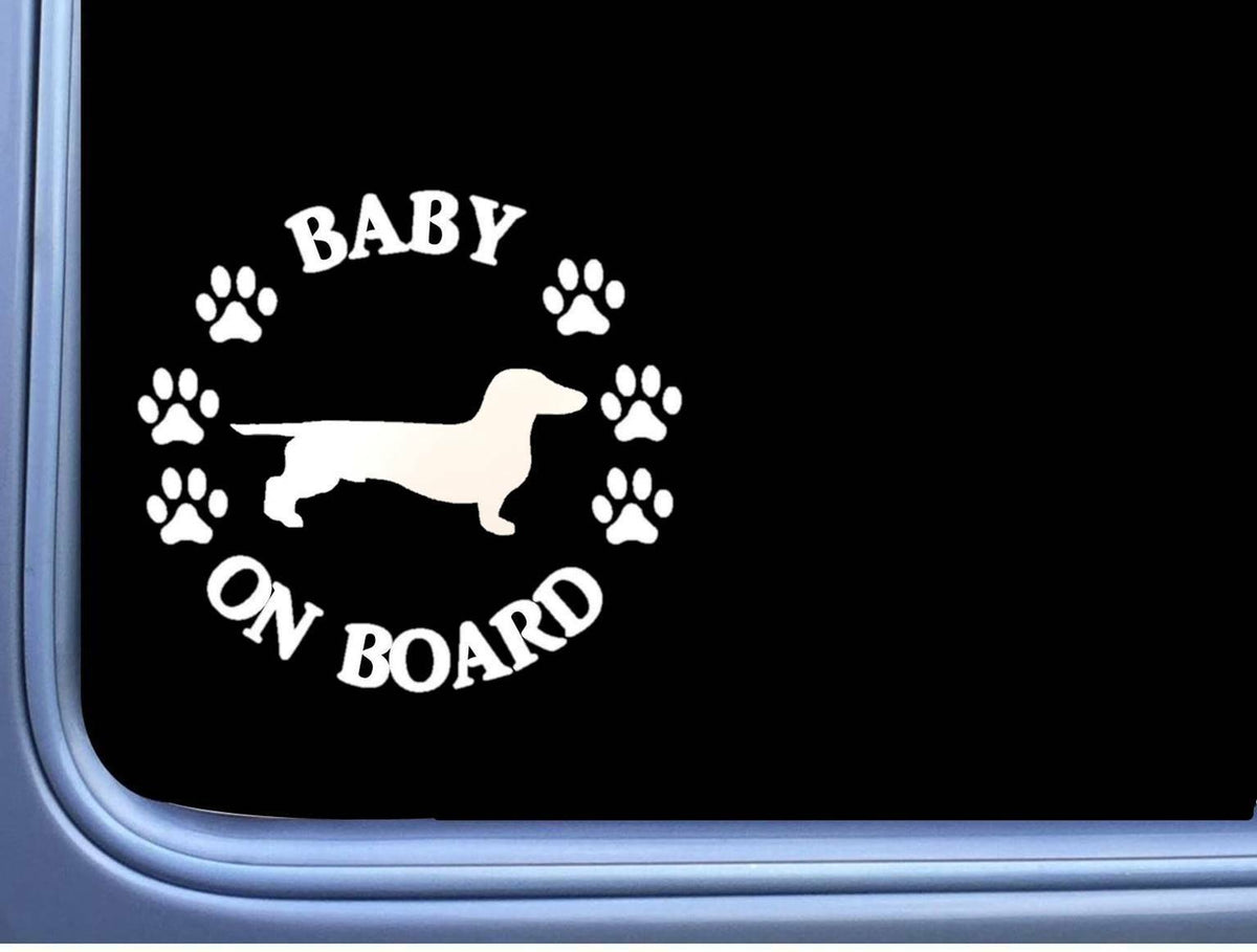 Baby on Board Dachshund Smooth Vinyl Decal – 6 Inch