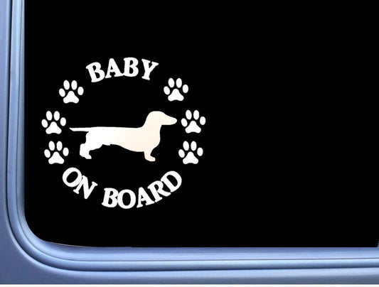 Baby on Board Dachshund Smooth Vinyl Decal – 6 Inch
