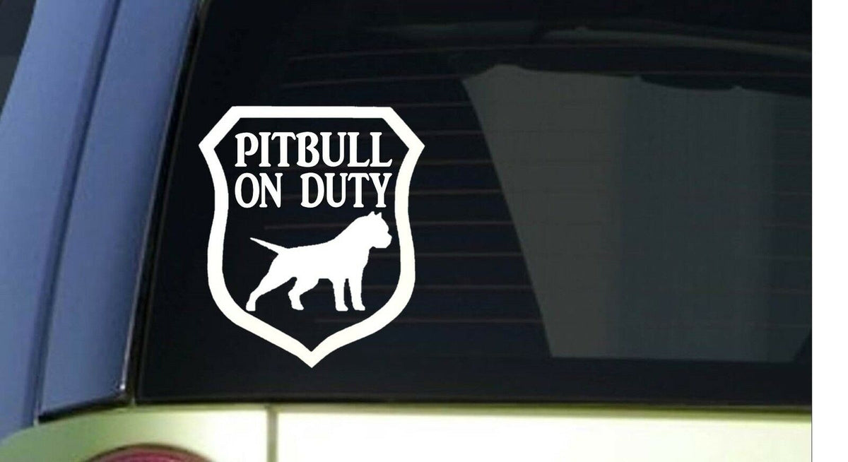 Pitbull on Duty 6X Vinyl Decal – 6 Inch