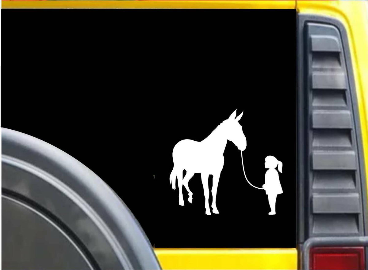 Girl Walking Mule Vinyl Decal – 6 Inch