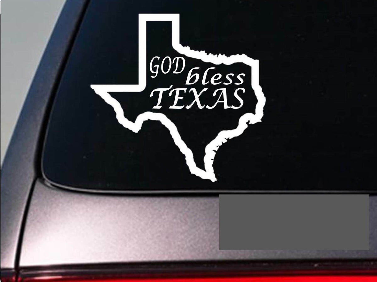 Texas God Bless Vinyl Decal – 6 Inch