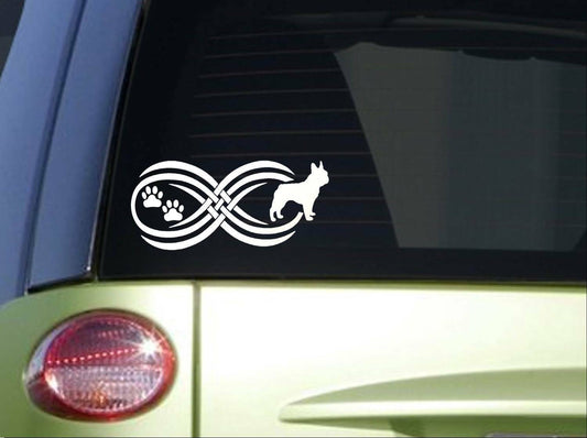 Tribal Frenchie Infinity Sitcker Wide Vinyl Decal – 8.5 Inch
