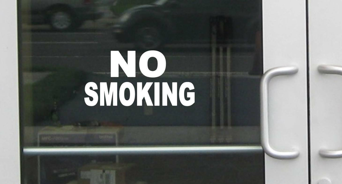 No Smoking Wide Vinyl Decal – 8 Inch
