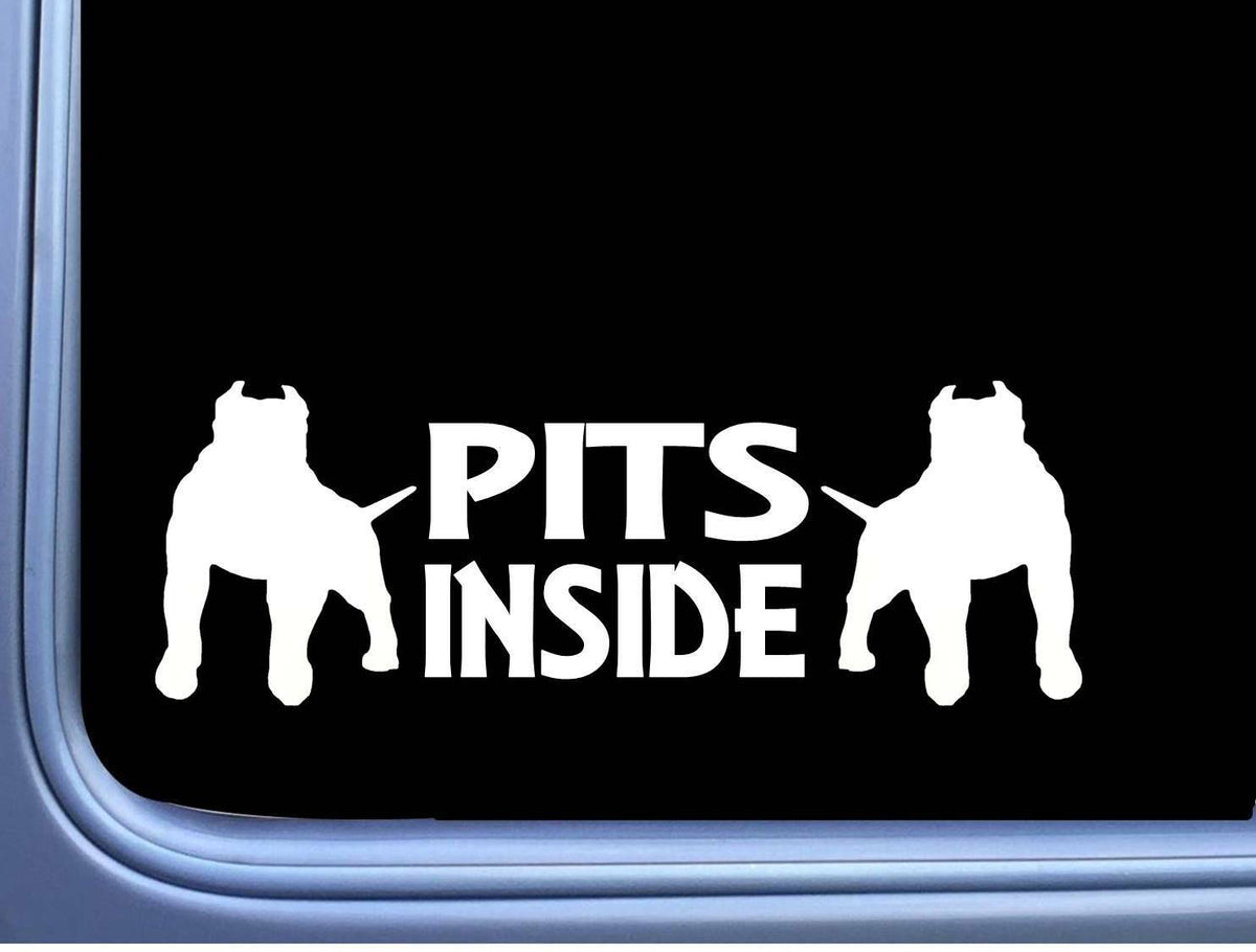 Pits Inside Dog Pit Bull Vinyl Decal – 8 Inch