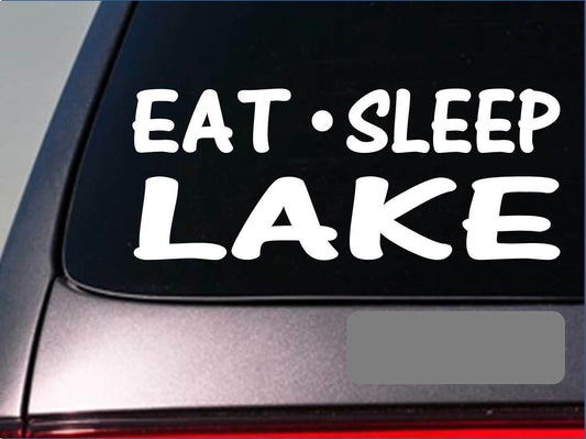 Eat Sleep Lake Vinyl Decal – 8 Inch