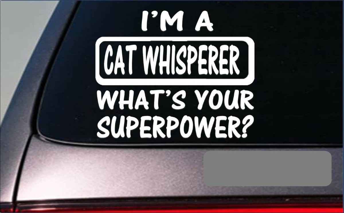 Cat Whisper Superpower Vinyl Decal – 8 Inch