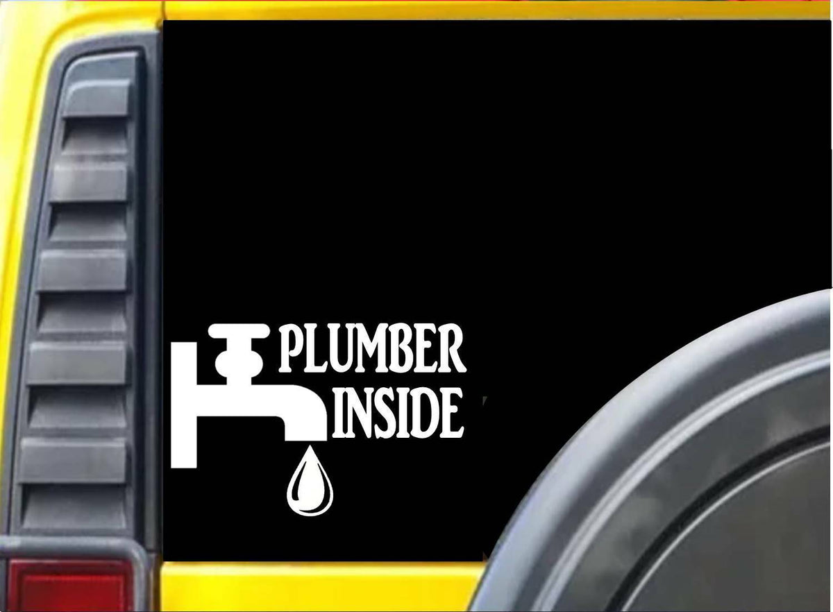 Plumber Inside Vinyl Decal – 8 Inch