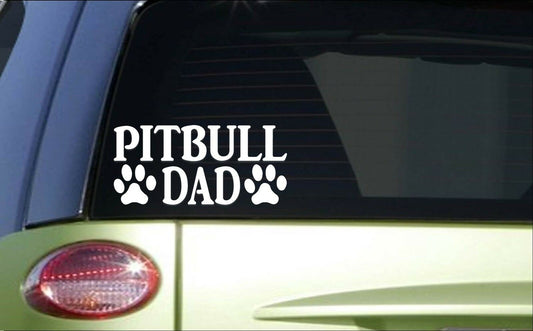 Pitbull Dad Vinyl Decal – 8 Inch