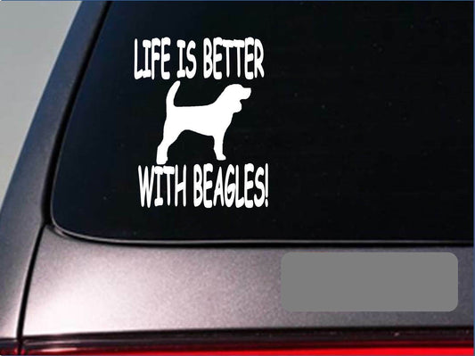 Life Is Better with Beagle Vinyl Decal – 6 Inch