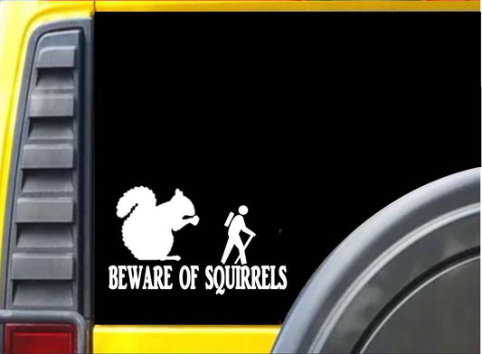 Beware of Squirrels Vinyl Decal – 8 Inch