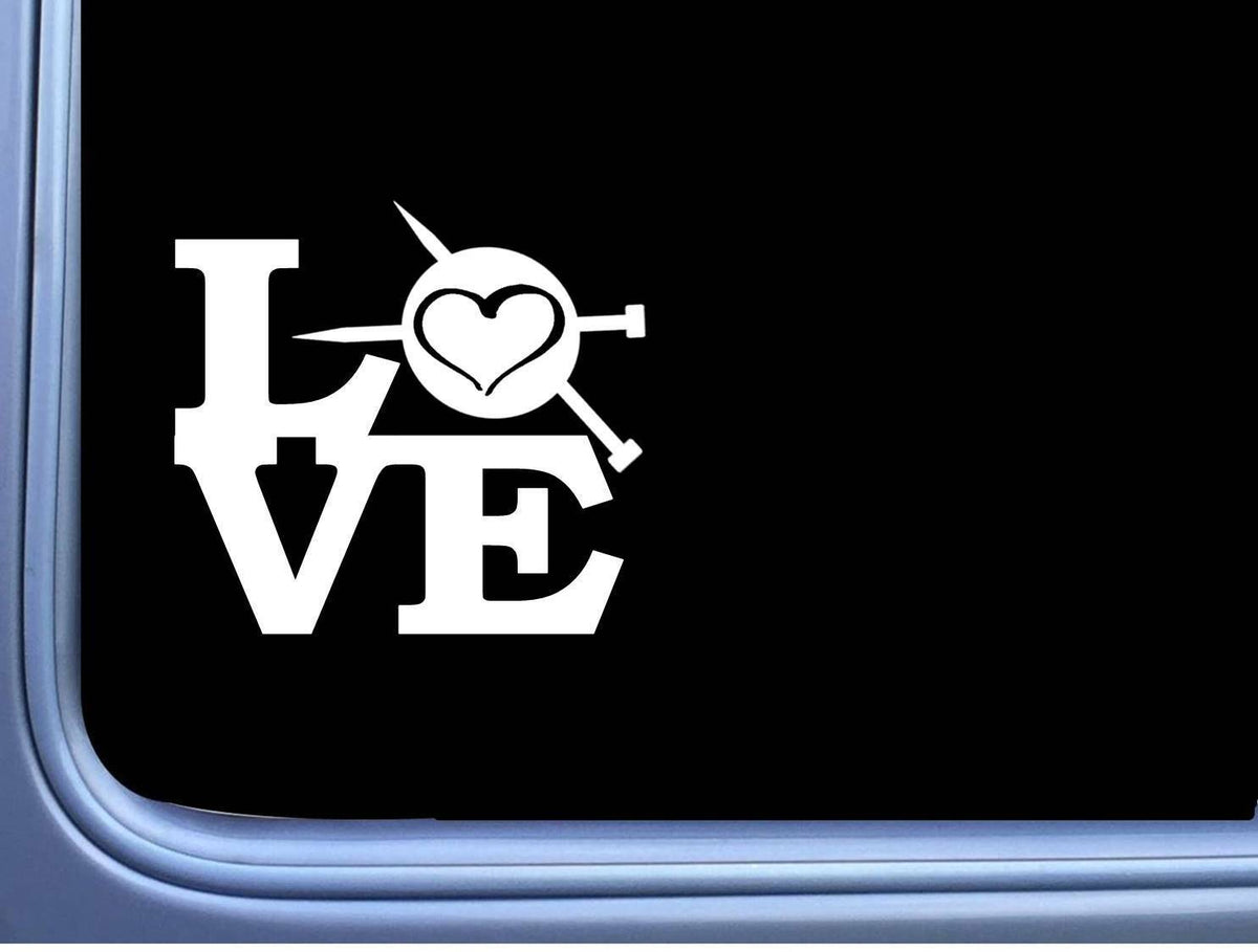 Knitting Love Vinyl Decal – 6 Inch