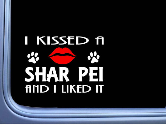 Shar Pei Kissed Dog Vinyl Decal – 8 Inch