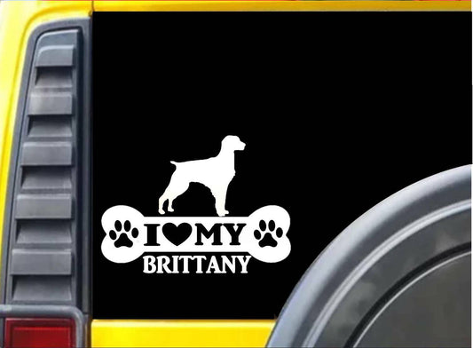 Brittany Spaniel Bone Vinyl Decal – 8 Inch