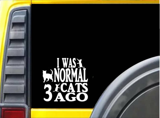 I Was Normal 3 Cats Ago Vinyl Decal – 6 Inch