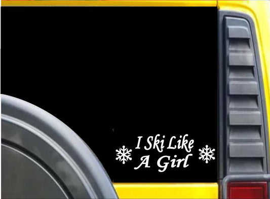 I Ski Like a Girl Vinyl Decal – 8 Inch