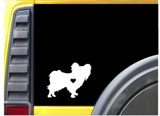 Papillon Little Heart Vinyl Decal – 6 Inch