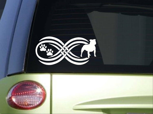 Tribal Staffie Infinity Sitcker Wide Staffordshire Bull Terrier Vinyl Decal – 8.5 Inch