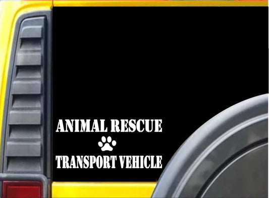 Animal Rescue Transport Vehicle Paw Heartbeat Dog Vinyl Decal – 8 Inch