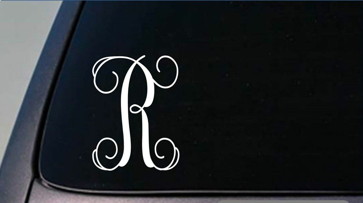 Monogram R Vine Initiali363 Tall Vinyl Decal – 6 Inch