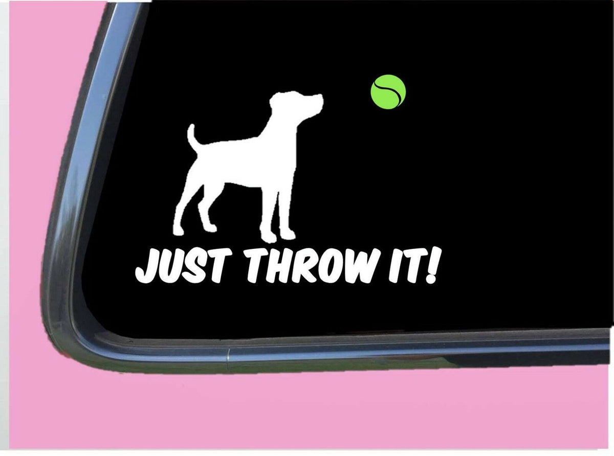 Just Throw It Jack Russell Vinyl Decal – 6 Inch