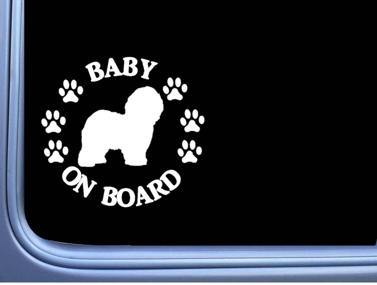 Baby on Board Old English Sheepdog Dog Vinyl Decal – 6 Inch