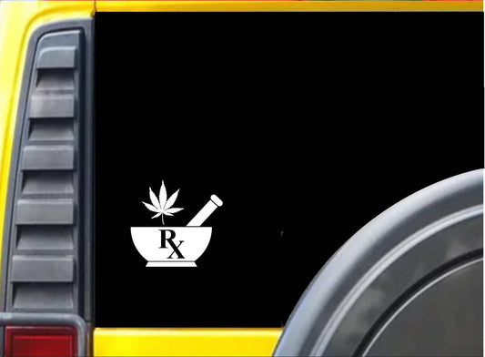 Mortar and Pestle Marijuana Vinyl Decal – 6 Inch