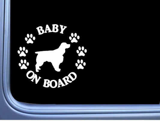 Baby on Board Springer Spaniel Dog Vinyl Decal – 6 Inch
