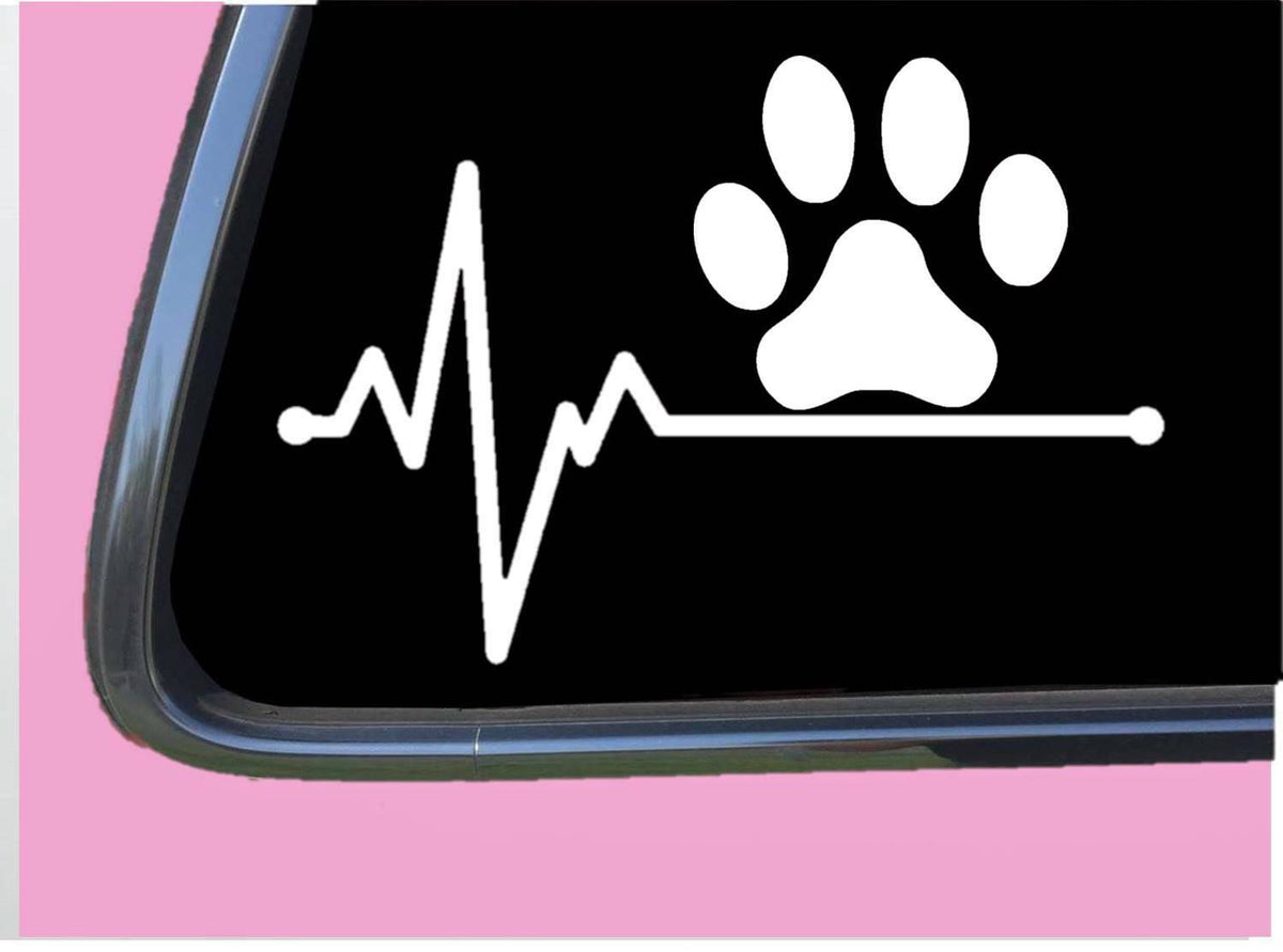 Dog Paw Lifeline Vinyl Decal – 8 Inch