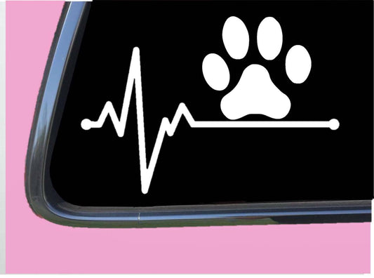 Dog Paw Lifeline Vinyl Decal – 8 Inch