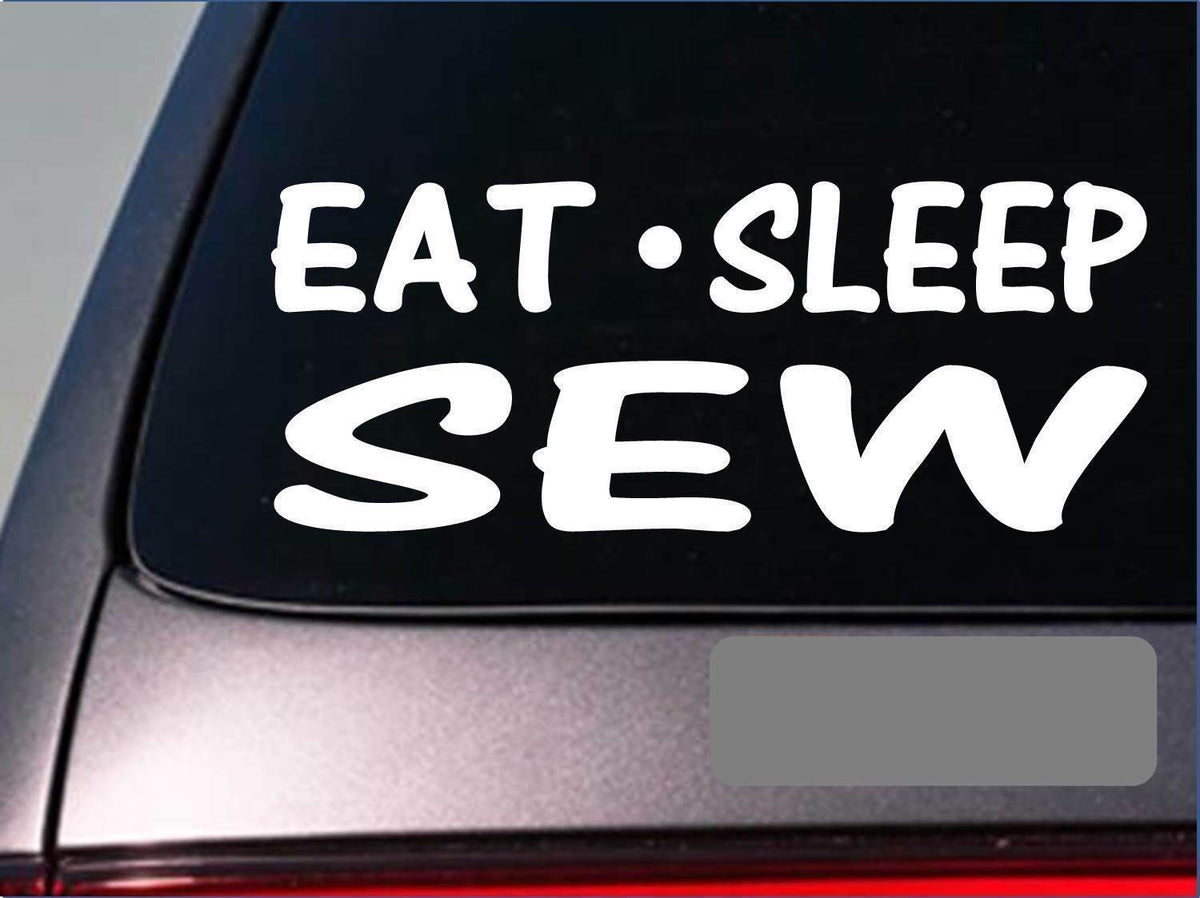 Eat Sleep Sew Vinyl Decal – 8 Inch