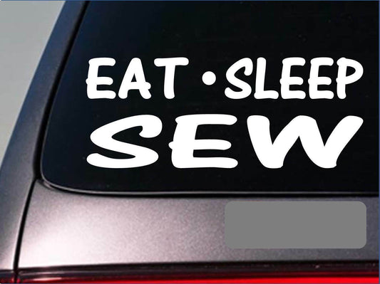 Eat Sleep Sew Vinyl Decal – 8 Inch