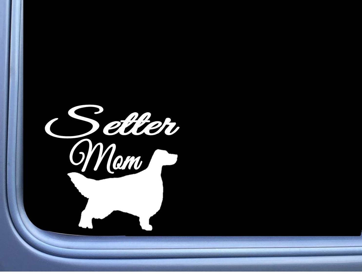 English Setter Mom Wide Vinyl Decal – 6 Inch