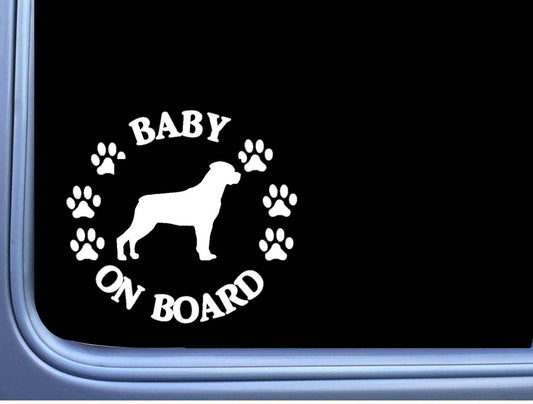 Baby on Board Rottweiler Vinyl Decal – 6 Inch