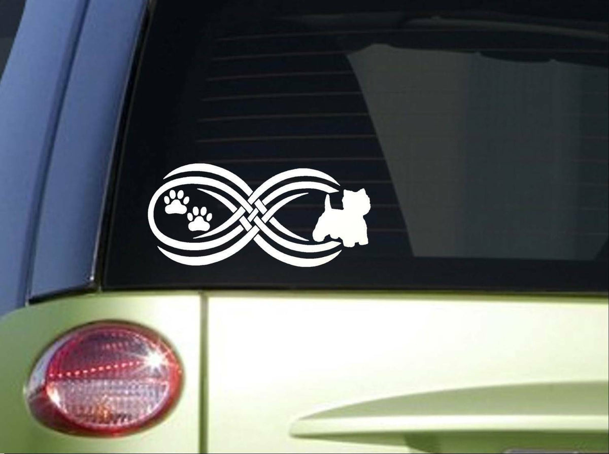 Tribal Westie Infinity Vinyl Decal – 8.5 Inch