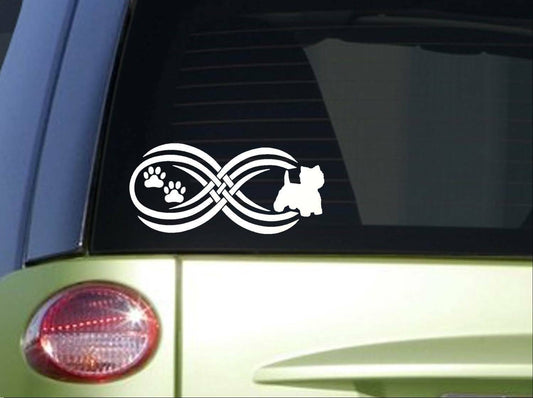 Tribal Westie Infinity Vinyl Decal – 8.5 Inch