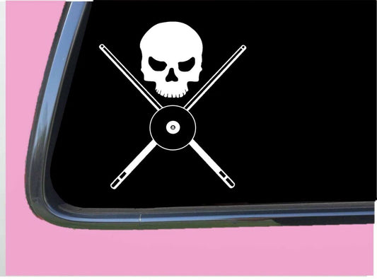 Pool Set Skull Boy Crossbones Vinyl Decal – 6 Inch